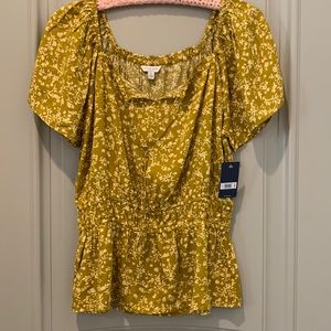 Lucky Brand Split Neck Blouse